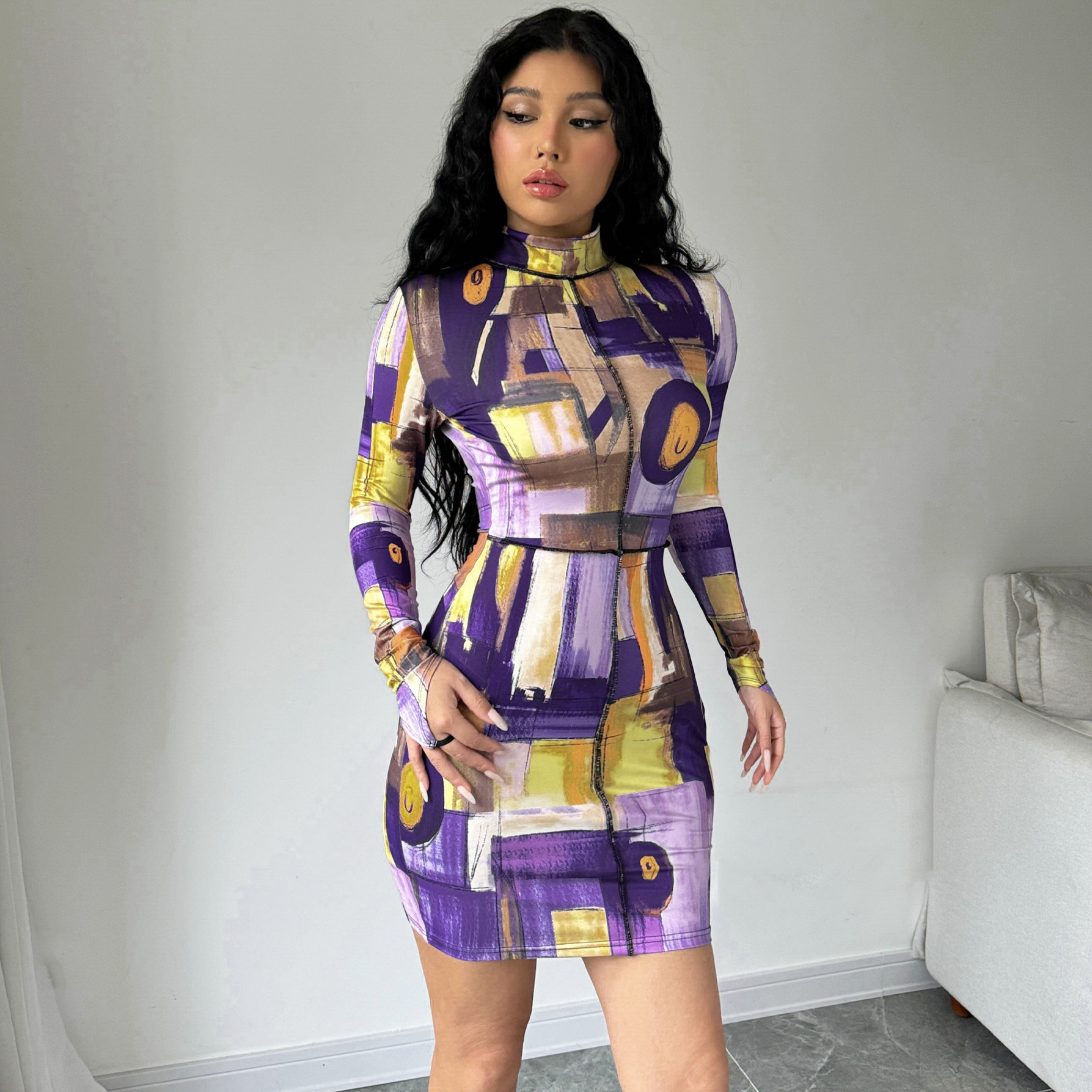 Wholesale Women Sexy Night Out Summer All Over Print Long