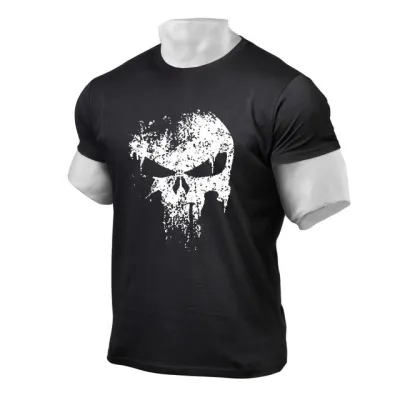 Men Sporty Short Sleeve Round Neck Letter Printed T-Shirt