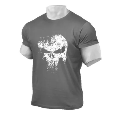 Men Sporty Short Sleeve Round Neck Letter Printed T-Shirt