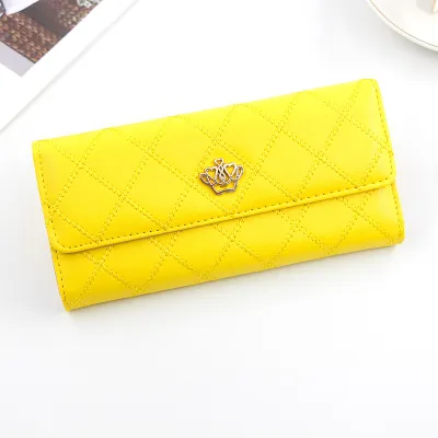 Women Casual Stitching Clamshell Design Solid Color PU Leather Purse 3 Fold