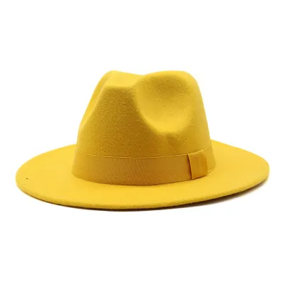 Unisex Basic Solid Color All-match Fedora Hat Bell Shape