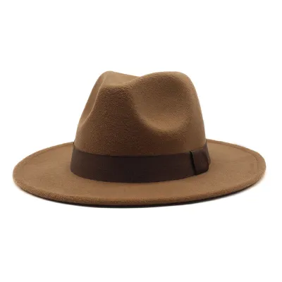 Unisex Basic Solid Color All-match Fedora Hat Bell Shape