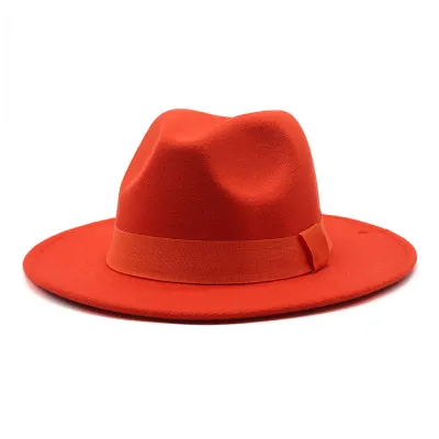 Unisex Basic Solid Color All-match Fedora Hat Bell Shape
