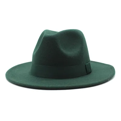 Unisex Basic Solid Color All-match Fedora Hat Bell Shape