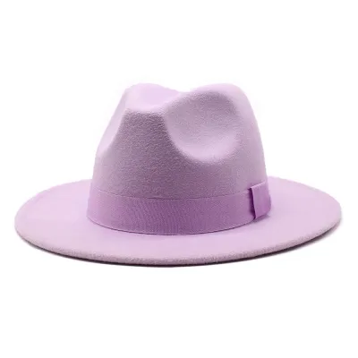 Unisex Basic Solid Color All-match Fedora Hat Bell Shape