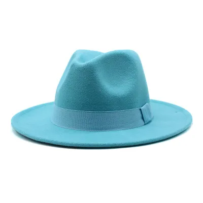 Unisex Basic Solid Color All-match Fedora Hat Bell Shape