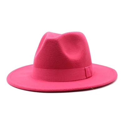 Unisex Basic Solid Color All-match Fedora Hat Bell Shape