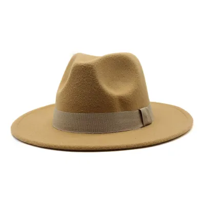 Unisex Basic Solid Color All-match Fedora Hat Bell Shape