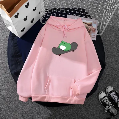 Women Casual Graphic Print Long Sleeve Loose Pocket Hoodie