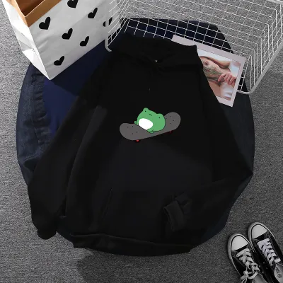 Women Casual Graphic Print Long Sleeve Loose Pocket Hoodie