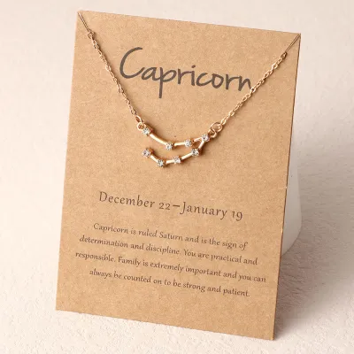 Creative Twelve Zodiac Shape Pendant Rhinestone Decoration Alloy Necklace