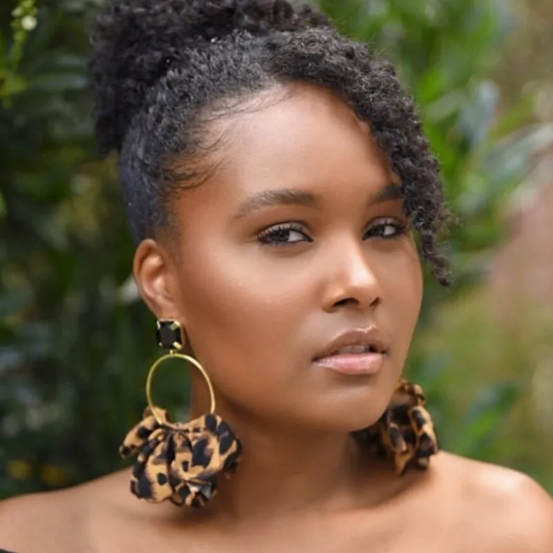 Exaggerated Unique Leopard Pattern Rhinestone Hoop Earrings