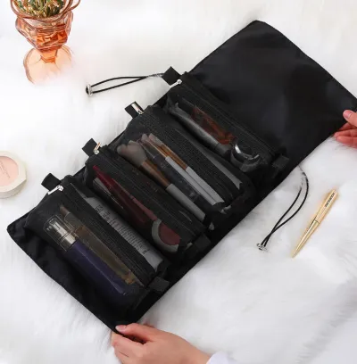 4 In 1 Detachable Mesh Cosmetic Bag Portable Large Capacity