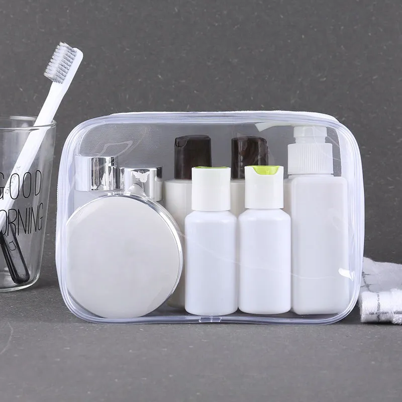 Transparent PVC Zipper Cosmetic Bag Travel Waterproof