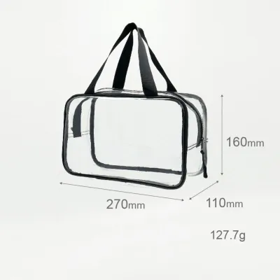 Clear PVC Transparent Portable Storage Bag Waterproof Outdoor for Cosmetics Toiletries