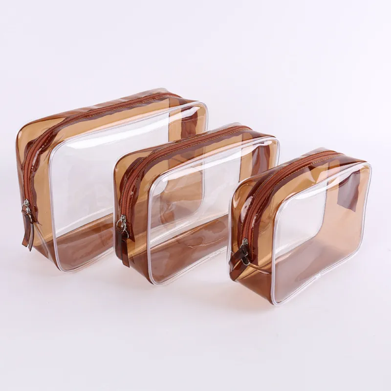 Transparent PVC Cosmetic Bag Large Capacity Waterproof Travel Makeup Pouch