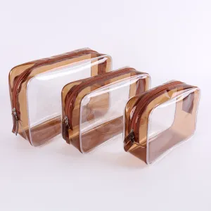 Transparent PVC Cosmetic Bag Large Capacity Waterproof Travel Makeup Pouch