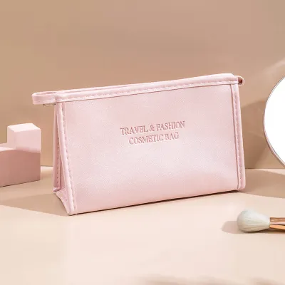 Modern Minimalist Pu Leather Clutch Cosmetic Bag Waterproof Portable Travel Makeup Bag