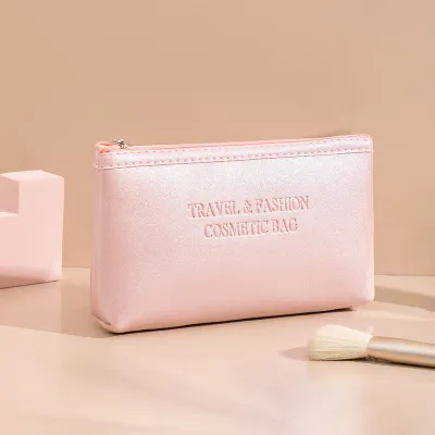Modern Minimalist Pu Leather Clutch Cosmetic Bag Waterproof Portable Travel Makeup Bag