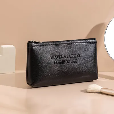 Modern Minimalist Pu Leather Clutch Cosmetic Bag Waterproof Portable Travel Makeup Bag