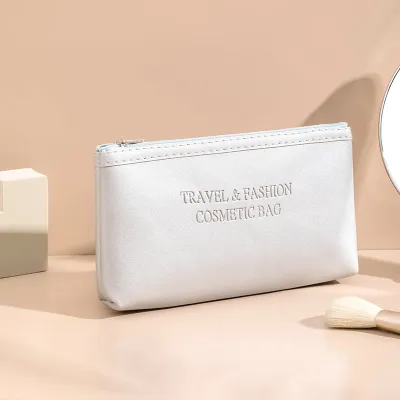 Modern Minimalist Pu Leather Clutch Cosmetic Bag Waterproof Portable Travel Makeup Bag