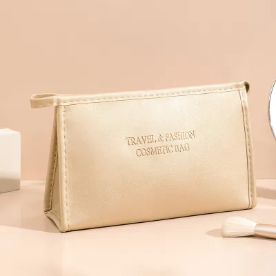 Modern Minimalist Pu Leather Clutch Cosmetic Bag Waterproof Portable Travel Makeup Bag