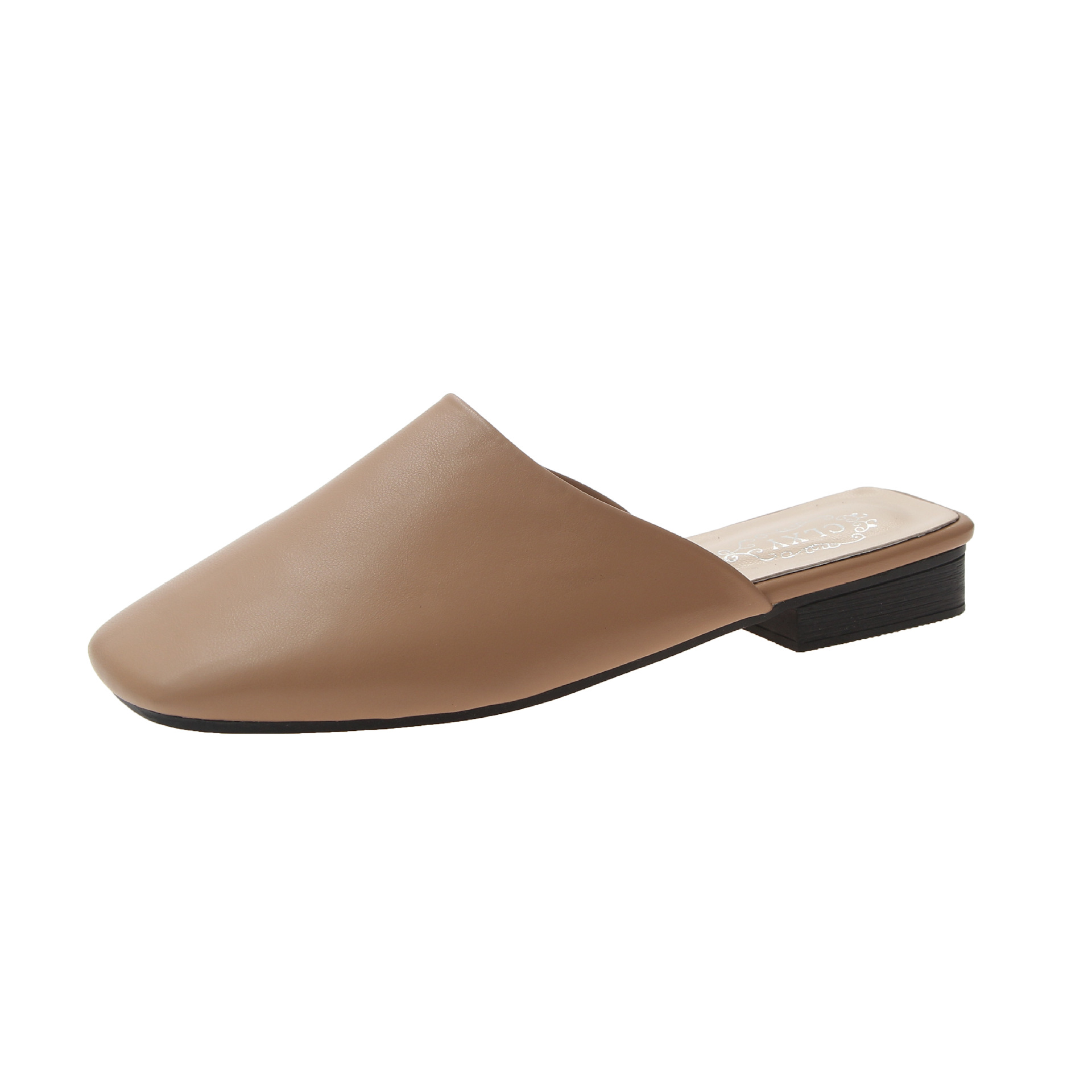【INCHANT ME】Minimal Square Mule Blower Slippers Wholesale Women Fashion Summer Square Toe Solid Color Cover