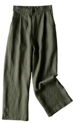 Women Summer Basic Casual Loose Solid Color Wide Leg Pants
