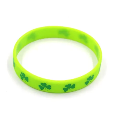 St. Patrick Day Shamrock Letter Silicone Bracelet Unisex