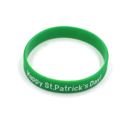 St. Patrick Day Shamrock Letter Silicone Bracelet Unisex