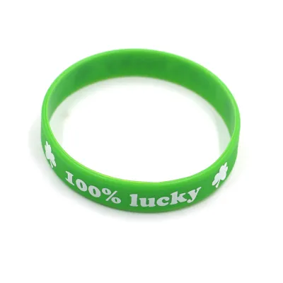 St. Patrick Day Shamrock Letter Silicone Bracelet Unisex