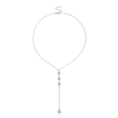 Simple Temperament Rhinestone Pendant Necklace Alloy Jewelry for Women