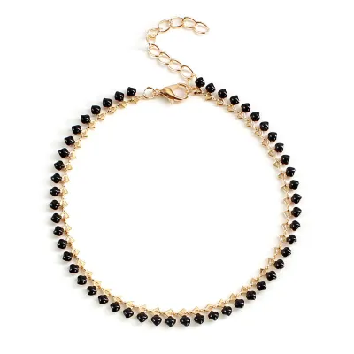 Unique Bead Pendant Design Alloy Anklet