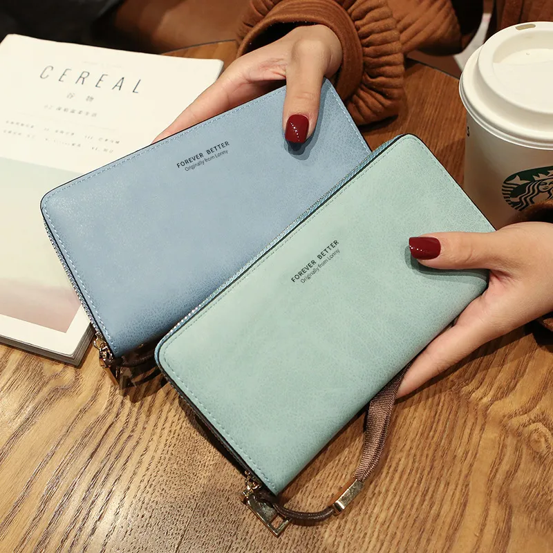 Multi-Function Frosted Card Bag Mobile Phone Coin Purse Wallet