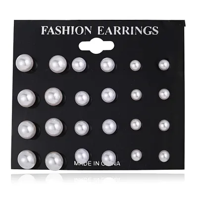 Simple Pearl Decoration Alloy Unisex Geometric Earring Set