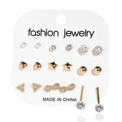 Women's Alloy Irregular Butterfly Snake Pendant Pearl Earring Set