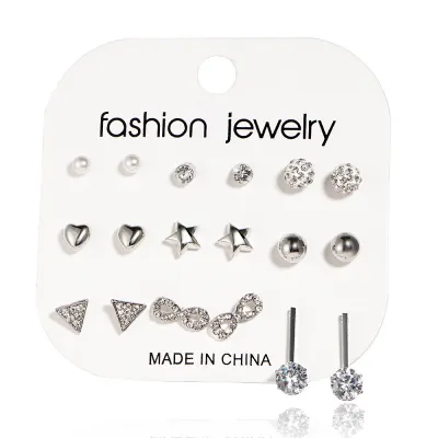 Women's Alloy Irregular Butterfly Snake Pendant Pearl Earring Set