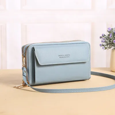 Women Casual Clamshell Design Solid Color Large Capacity PU Leather Purse