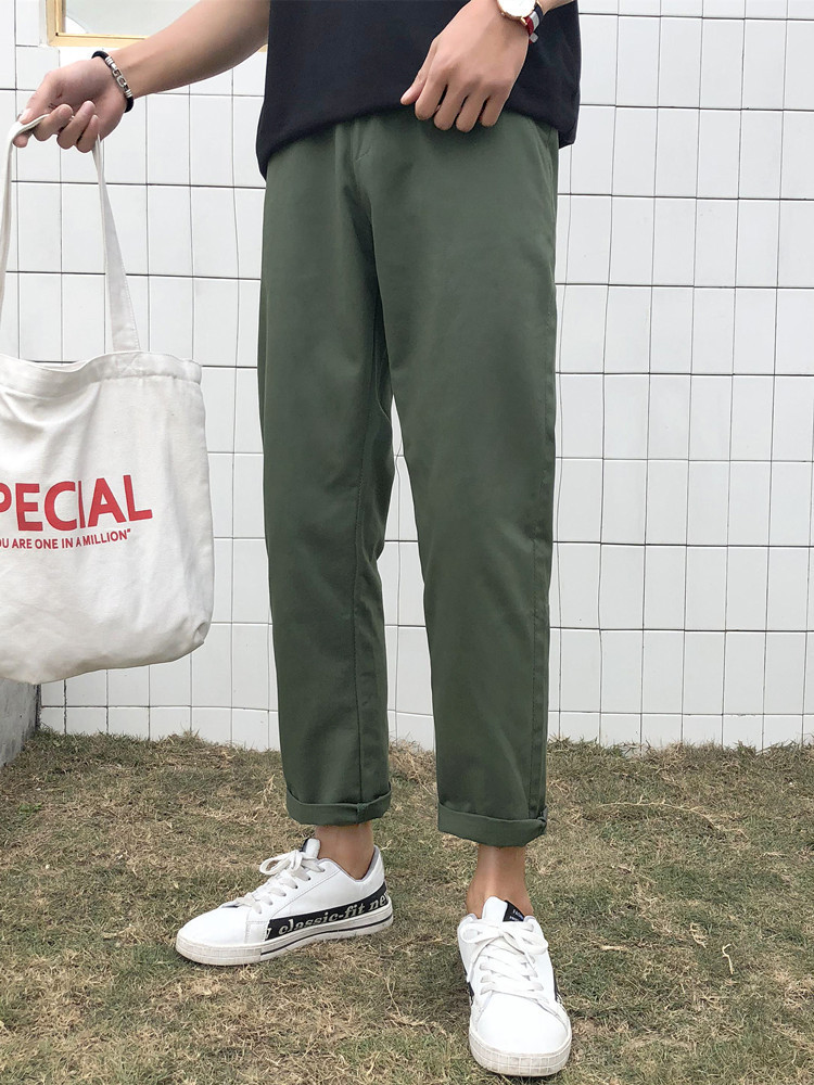 Wholesale Men Plus Size Basic Solid Color Loose Straight