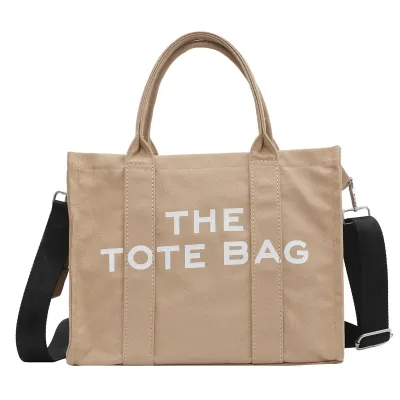 Women Simple Fashion Letter Printing Large Capacity Canvas Tote Bag