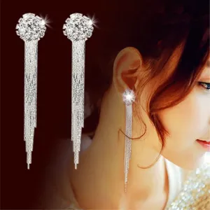 Temperament Rhinestone Decoration Alloy Tassel Earrings