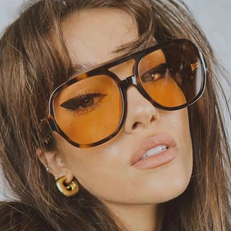 Women Fashion Oversized Toad Mirror Sunglasses