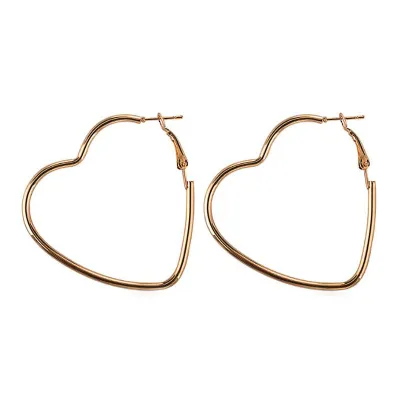 Simple Heart-shaped Hollow Design Alloy Earrings for Women