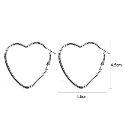 Simple Heart-shaped Hollow Design Alloy Earrings for Women