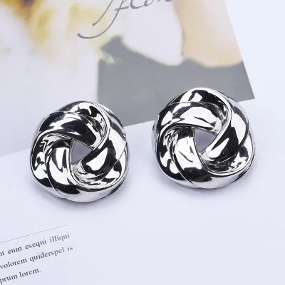 Unique Geometric Twist Design Alloy Stud Earrings For Women