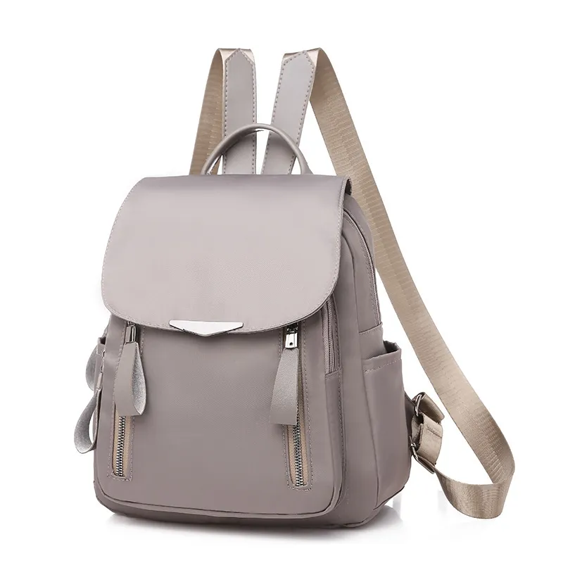 Oxford Travel Women Casual Zipper Solid Color Large Capacity Backpack