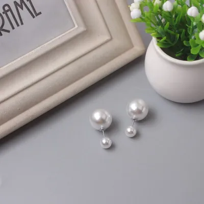Temperament Double Pearl Decorative Stud Earrings