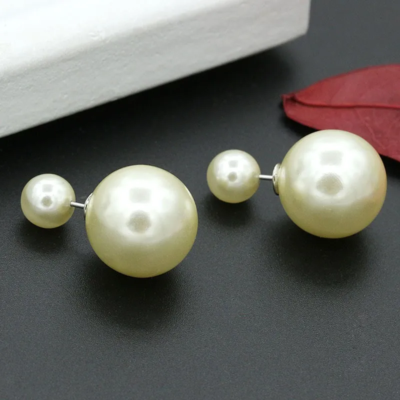 Temperament Double Pearl Decorative Stud Earrings