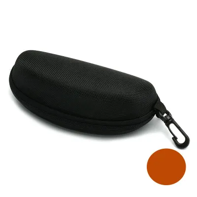Simple Solid Color Zipper Design Portable Glasses Case