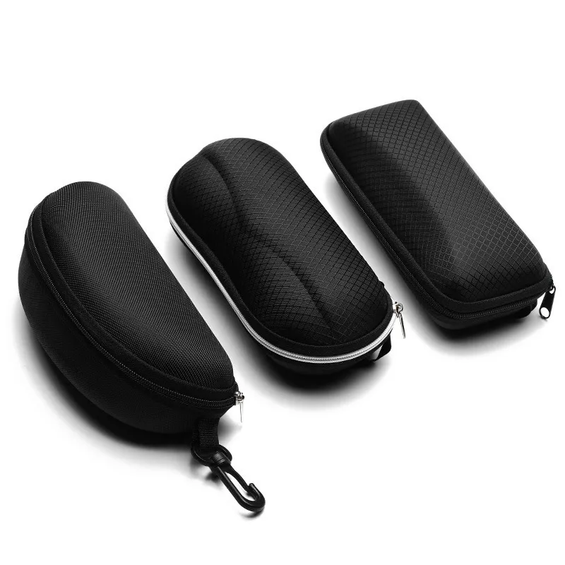 Simple Solid Color Zipper Design Portable Glasses Case